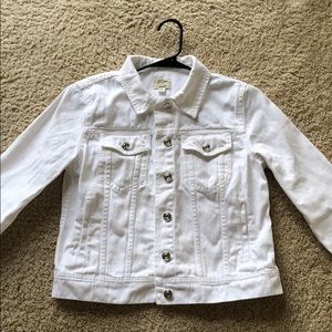 J Crew Trademark White Denim Jacket Small